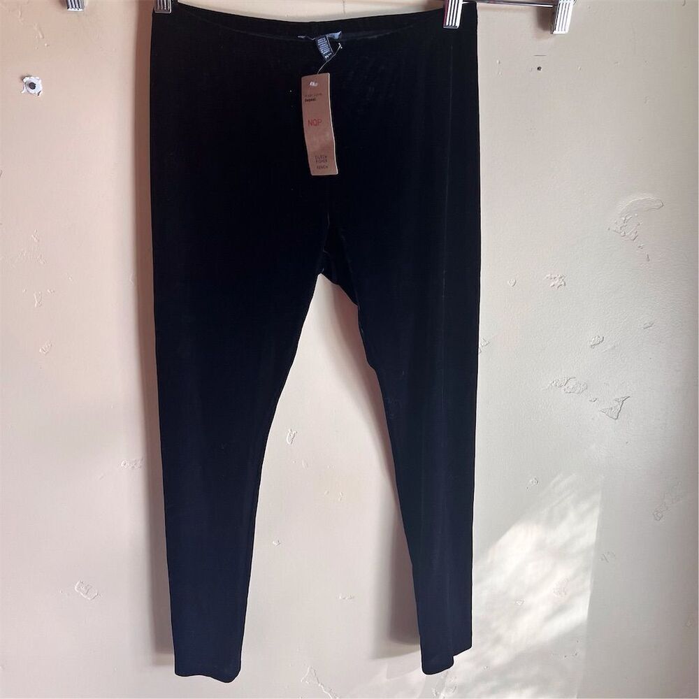 NWT Eileen Fisher Women's Size XS‎ Black Jegging Velour Leggings Comfy Career